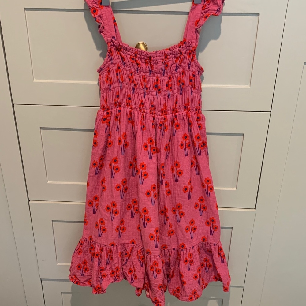 Hanna Andersson Pink Cotton Sundress with Red Floral Print